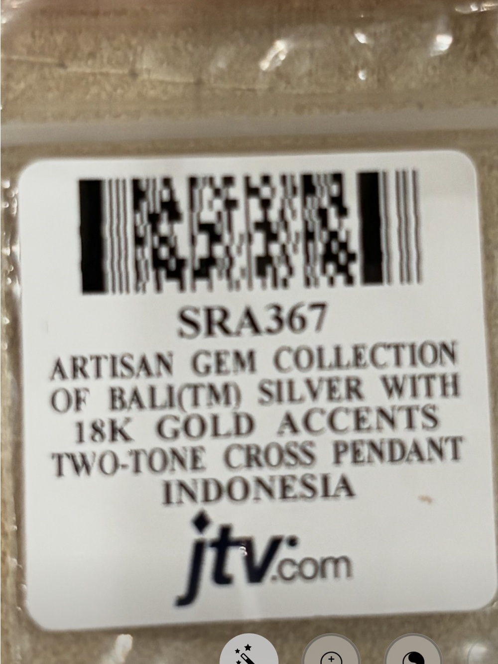 Sterling silver and 14k gold cross pendant - Picture 4 of 4